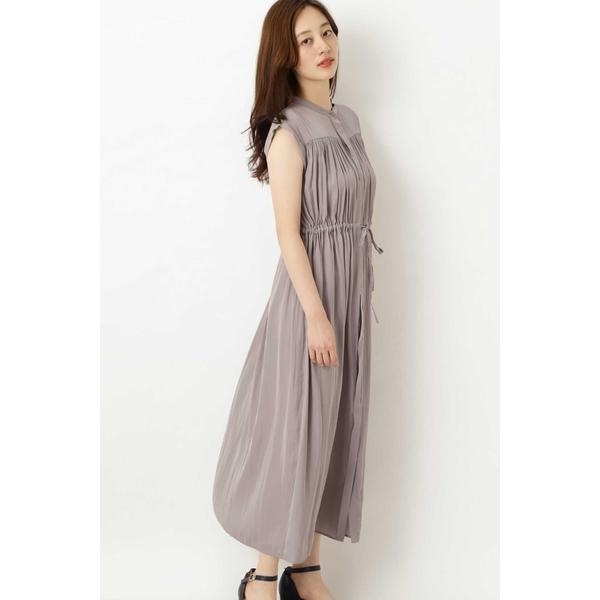 楽天市場 洗える 割繊サテンギャザーワンピース ナチュラルビューティーベーシック Natural Beauty Basic 丸井 マルイ 楽天市場店