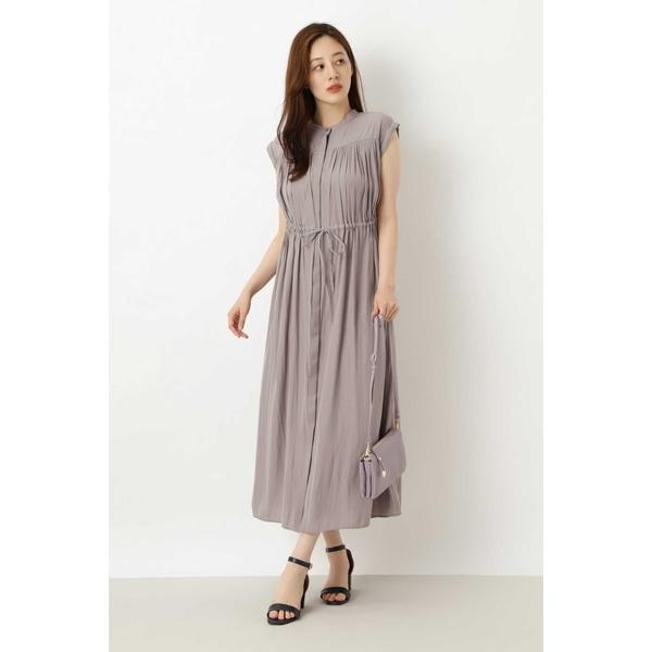 楽天市場 洗える 割繊サテンギャザーワンピース ナチュラルビューティーベーシック Natural Beauty Basic 丸井 マルイ 楽天市場店