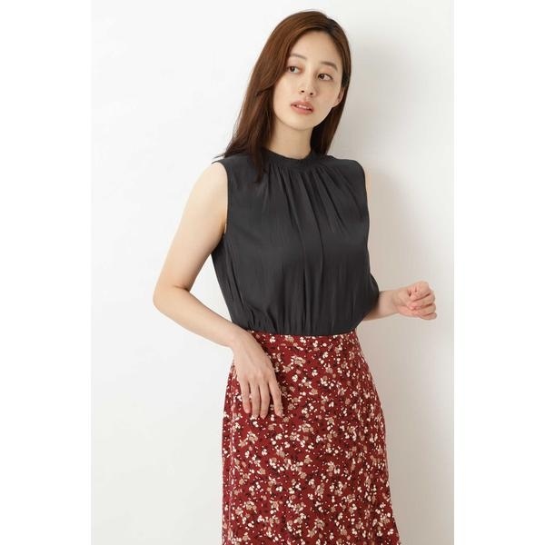 楽天市場 割繊サテンギャザーブラウス ナチュラルビューティーベーシック Natural Beauty Basic 丸井 マルイ 楽天市場店