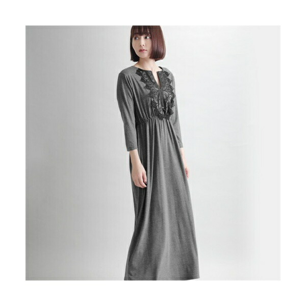 流行に デコレーションネックジャージーロングワンピース マーサ Martha 魅力的な Expresswash Sa