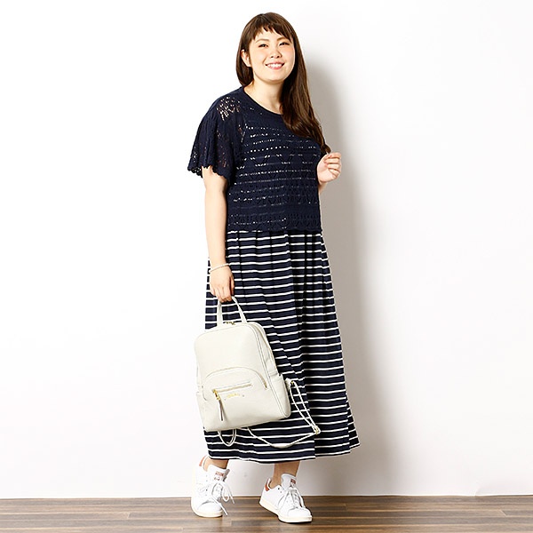 楽天市場 大きいサイズ Set2点 マキシワンピース 透かしかぎ針ニット アースミュージック エコロジー大きいサイズ Earthmusic Ecology 丸井 マルイ 楽天市場店