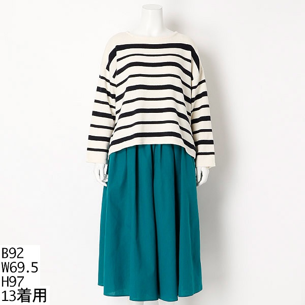 楽天市場 Setk2点 ボーダーニットプルオーバー スカーチョ アースミュージック エコロジー大きいサイズ Earthmusic Ecology 丸井 マルイ 楽天市場店