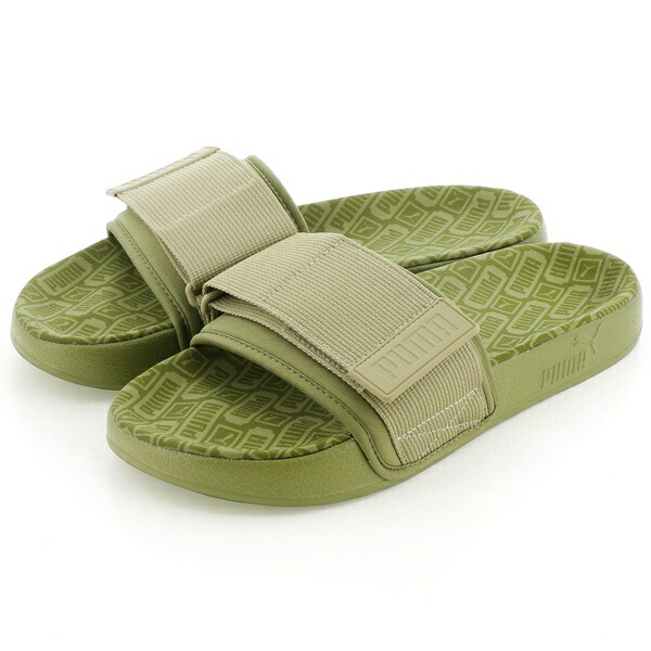 olive green puma slides