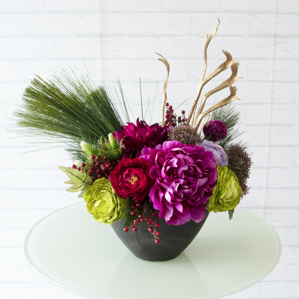 フラワーアレンジメント　造花 pas012.jpg