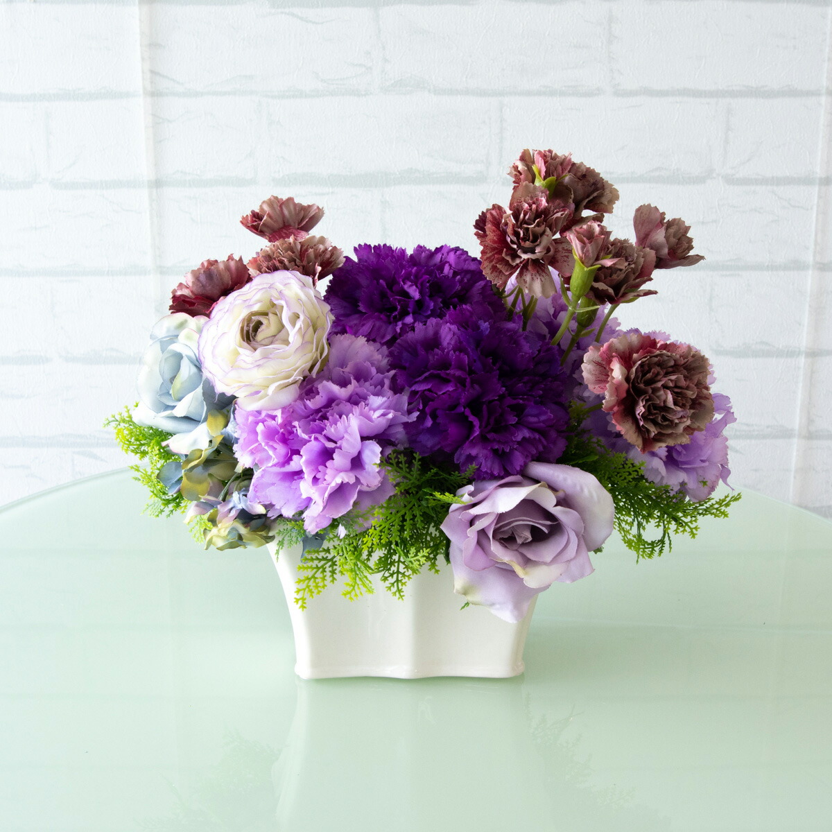 楽天市場】造花アレンジメント 高さ40cm プラスチック合成樹脂鉢