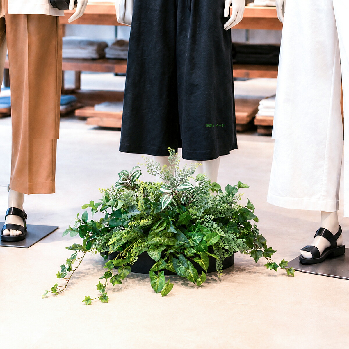 造花プランター インテリアプランター 寄せ植え フェイクグリーン フラワー アレンジメント アートフラワー 店舗装飾 ディスプレイ 商業施設 住宅展示場 モデルハウス ショールーム/PFE013-BOTBK 造花インテリアプランター()｜造花と人工観葉の店舗装飾 PP-SHOP