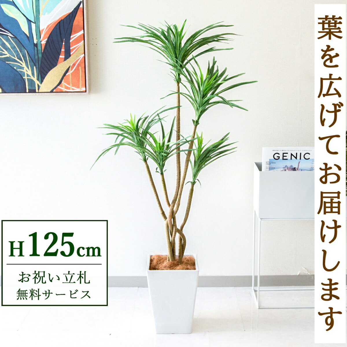 フェイクグリーン 観葉草木 人工観葉草木 ユッカ 125珊 鉢付き添い人 / 立札無料 貨物輸送無料 法人・開店祝賀会 バス発着場・事務室かざり付ける あき場所上演 造花/PG198-Q20WH