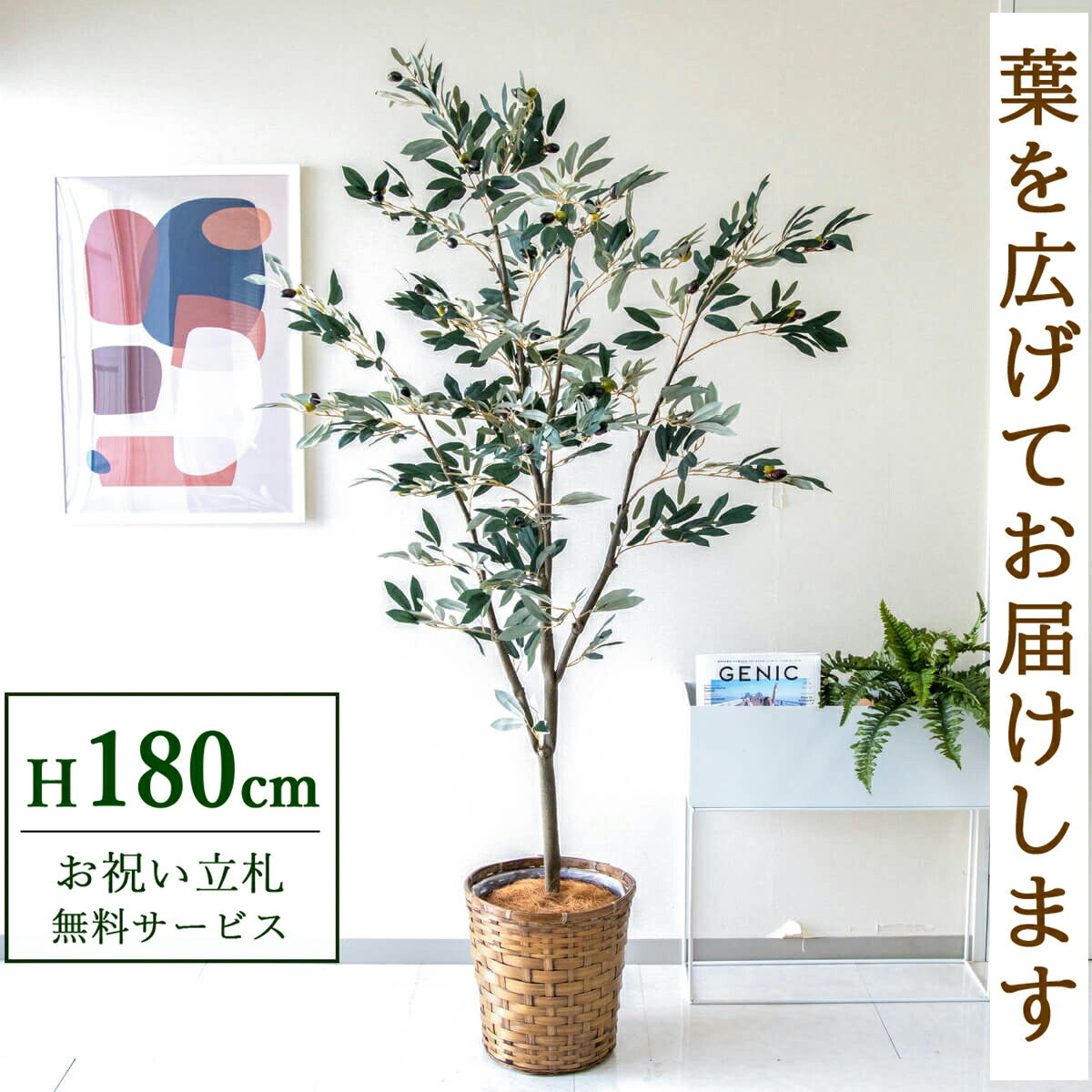 フェイクグリーン 観葉植物 人工観葉植物 オリーブ 大型 180cm 鉢付き / 立札無料 送料無料 法人・開店祝い 店舗・オフィス装飾 空間演出 造花/PG246-S28｜造花と人工観葉の店舗装飾 PP-SHOP