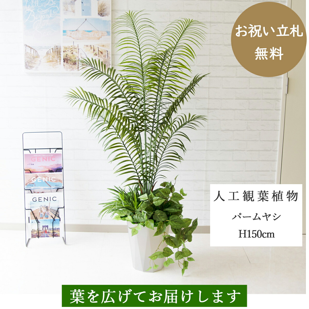 楽天市場 人工観葉植物 フェイクグリーン パームヤシ H約150cm お祝い立札無料 観葉植物 フェイク おしゃれ アーティフィシャルグリーン 観葉樹木 人工樹木 インテリア フロアサイズ 新築祝い 住宅展示場 オフィス 開業祝い Pg151 パームヤシ H約150cm