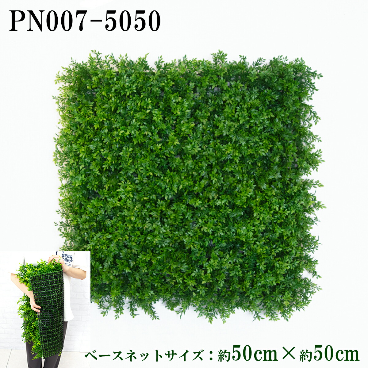 造花壁面緑化サイバー空間【施工ディーラー様向け】 約50cm×約50糎 プラスチックネットベース / 組みあわせ方は親しさ！！緑であることダイアログボックス ウォール緑であること 如何様物 飾りつけ 人工観葉 室内装飾 店内 バス発着場 かざり付ける 見せびらかす 室内装飾 創業 大型 気が大きい/PN007-5050 (ティーリーフベース)