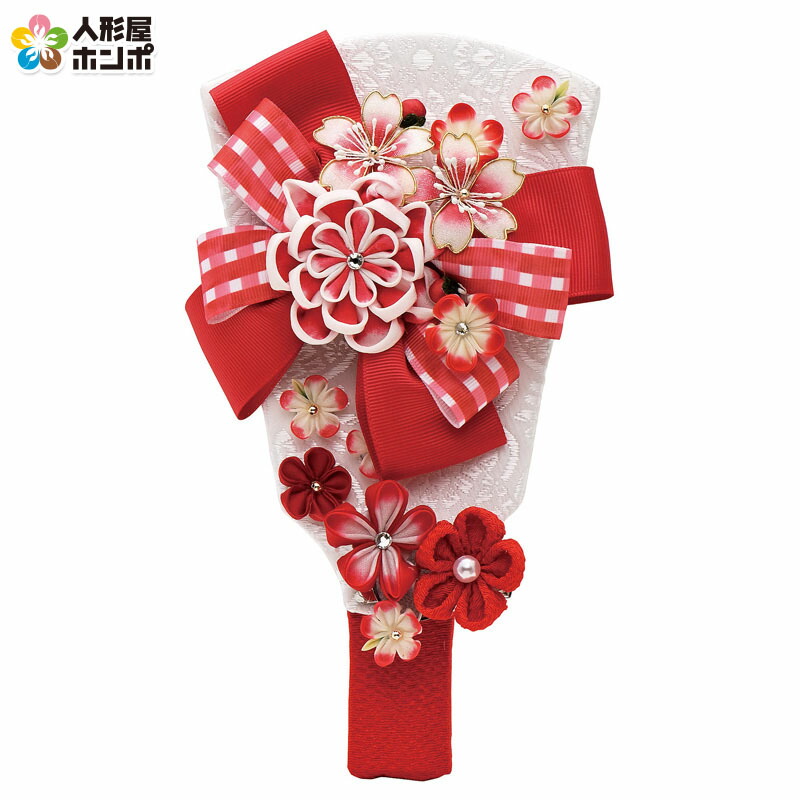 【4/10全品+P10倍★100周年祭クーポン】羽子板 単品 リボンカンザシ（赤） 7号 【2026年度新作】 h081-mm-hg2617-7r