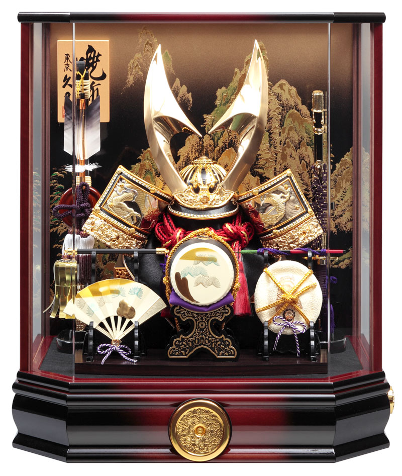 楽天市場】五月人形 久月 兜ケース飾り 兜飾り 13号兜 取付