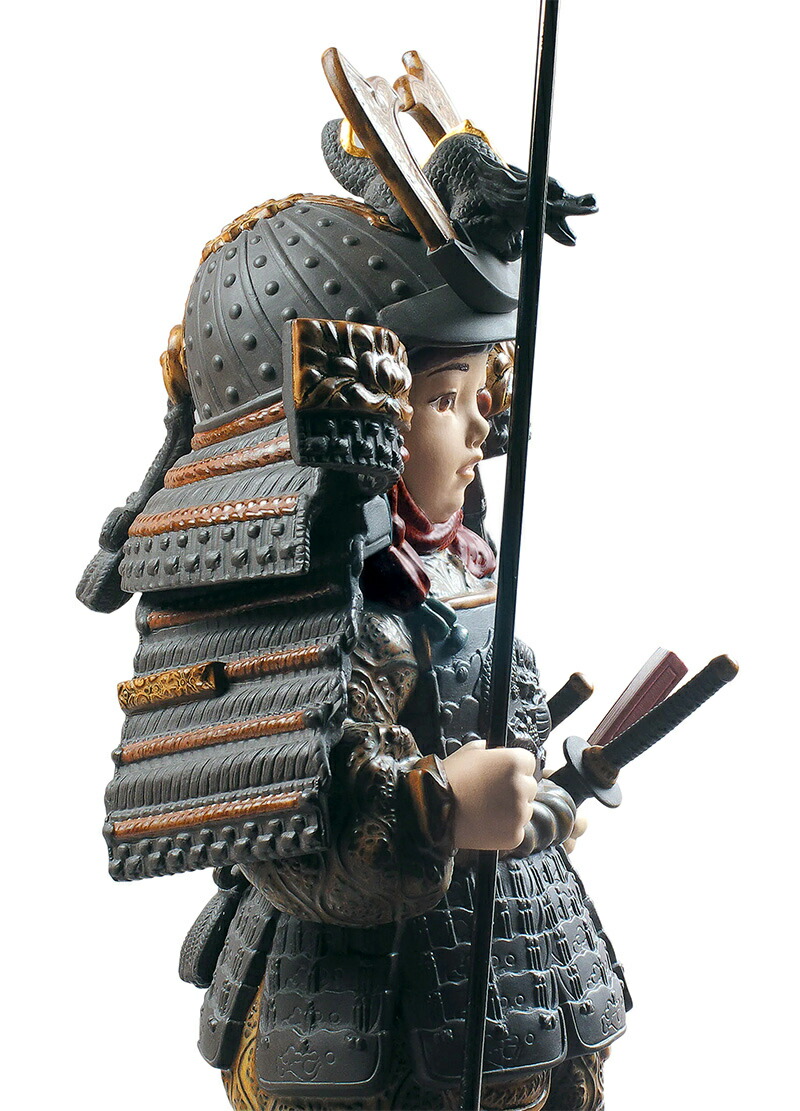 リヤドロ 五月人形 Lladro 子供大将飾り 武者人形 若武者 一番槍 台座 