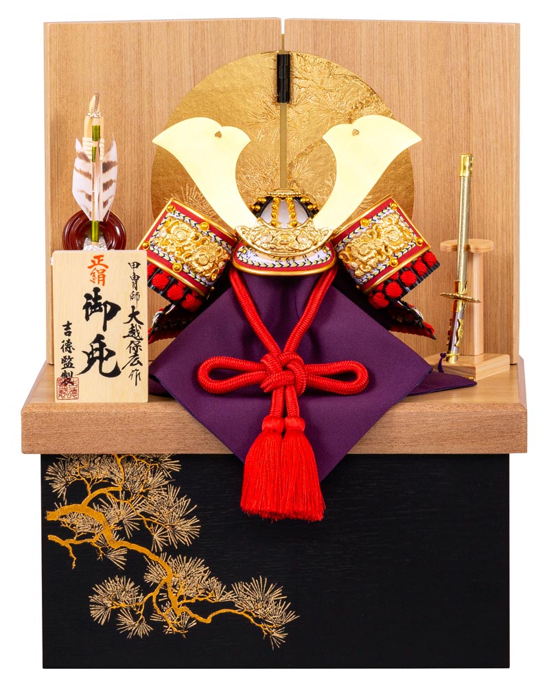 5月飾り 楽天市場】五月人形 吉徳 兜平飾り 兜飾り 大越保広作 竹雀之兜 正絹赤