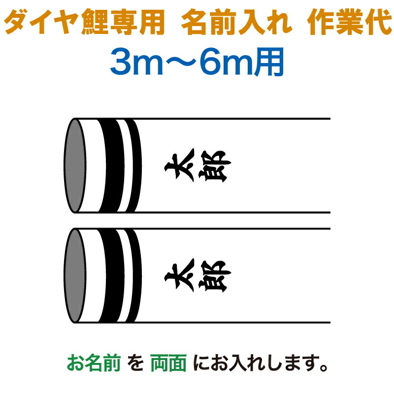 6193円 定番の人気シリーズpoint ポイント 入荷 こいのぼり 豊久 ダイヤ鯉 鯉のぼり 3m 6m用 名前入れ1種 両面 縦書き ダイヤ鯉専用 名前入れ作業代 Mo Kamon 02 こどもの日