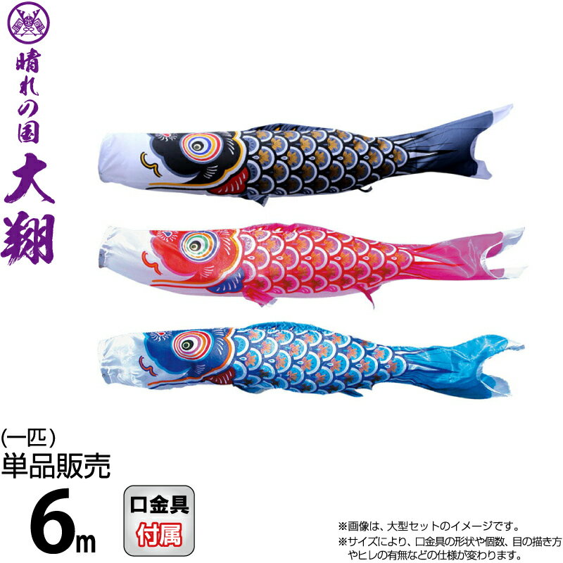 【100周年記念セール★先着クーポン】こいのぼり 徳永鯉 鯉のぼり 単品 6m 大翔 ポリエステルシルキーブライト生地 【2026年度新作】 003-708