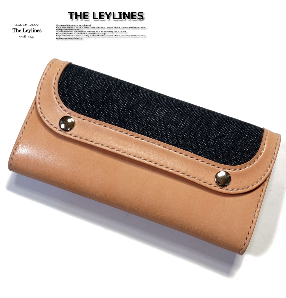 楽天市場 レイラインズ デニム切替 栃木レザー 三つ折りロングウォレット The Leylines Lllw 002 02brand ゼロツーブランド