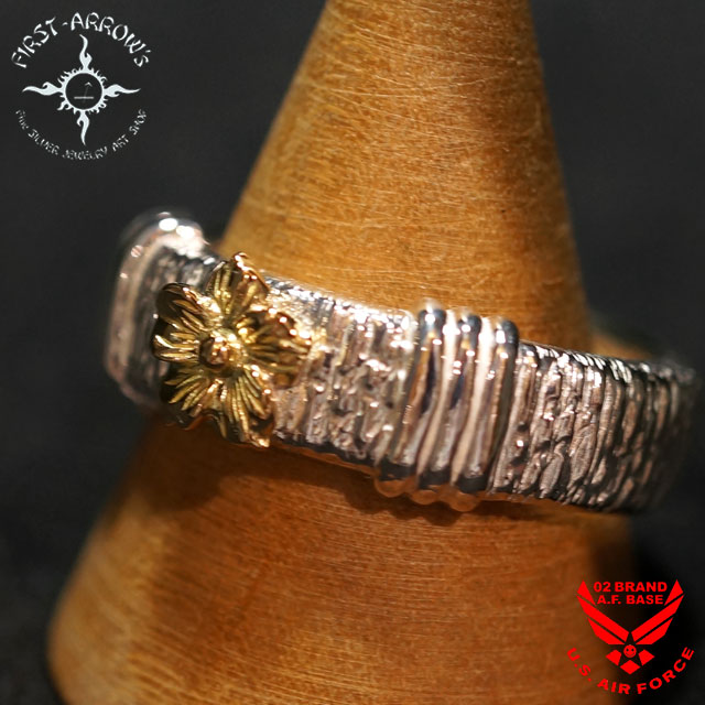 楽天市場】ポイント2倍!!ファーストアローズ K18付 カラ草彫りリング