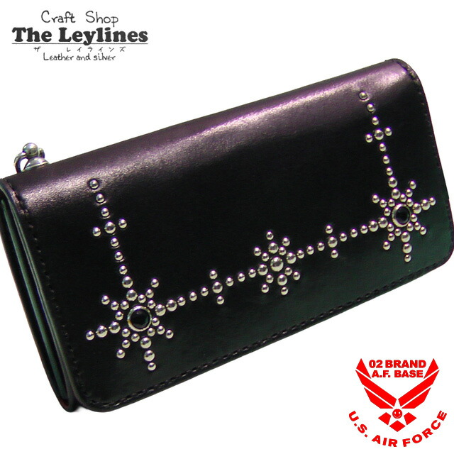レイラインズ スタッズモチーフ なめし革 ロングウォレット 長紙入れ The Leylines lllw-016