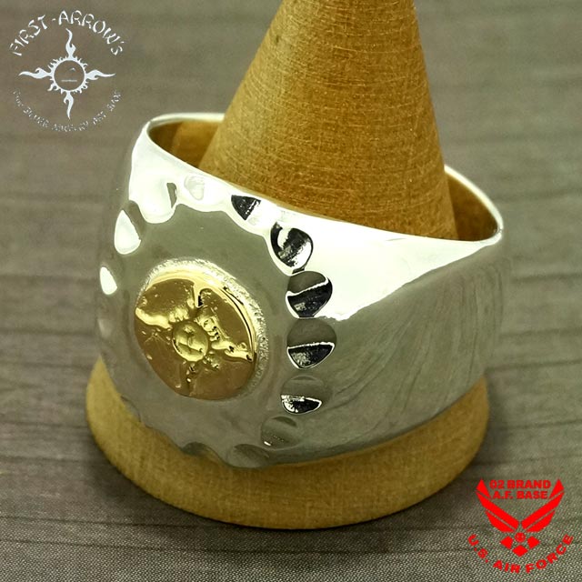 ファーストアローズ シルバー リング K18 コンチョ 楽天市場】ポイント2倍!!ファーストアローズ K18付 コンチョリング