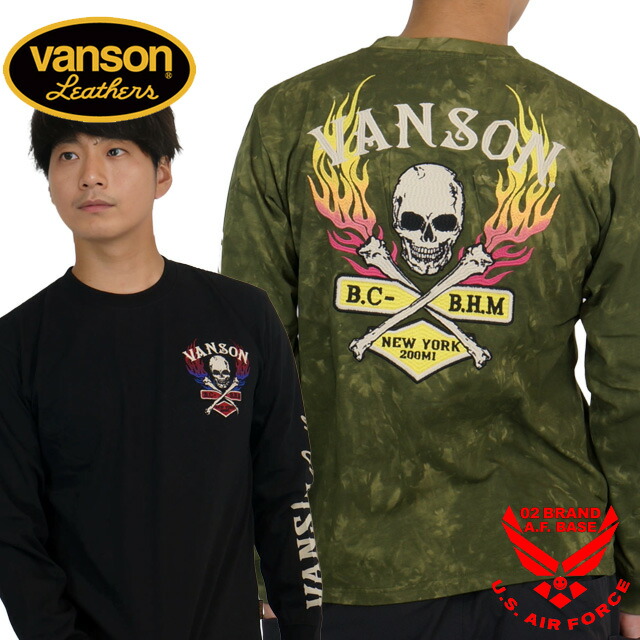 バンソン ファイヤーウィング スカル刺繍 長袖Tシャツ ロンTee メンズ 新作2025年モデル VANSON nvlt-2506 8,151円