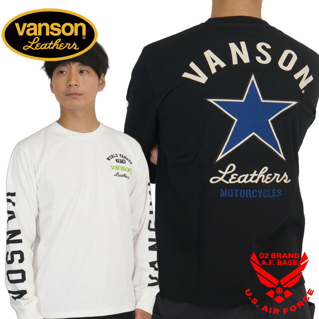 バンソン ワンスター刺繍 長袖Tシャツ ロンTee メンズ 新作2025年モデル VANSON nvlt-2508
