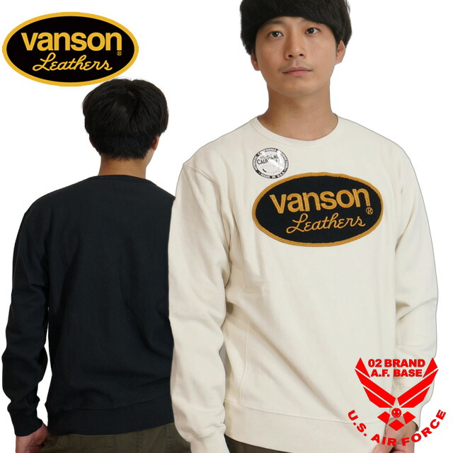 バンソン オーバル旗幟 さがら刺しゅう スウェットトレーナー メンズ 新作2025年模範例 VANSON nvsz-2505