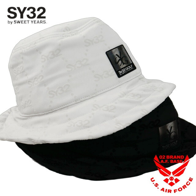 SY32 メタリックプレート フロッキージャガードロゴ バケットハット ユニセックス 新作2025年モデル SWEETYEARS32 syg-25a9-09