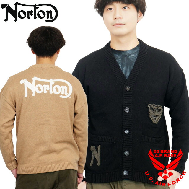 ノートン ロゴサガラ刺繍 ワッペン使い ウォッシャブル カーディガン メンズ 新作2026年モデル NORTON 261n1400