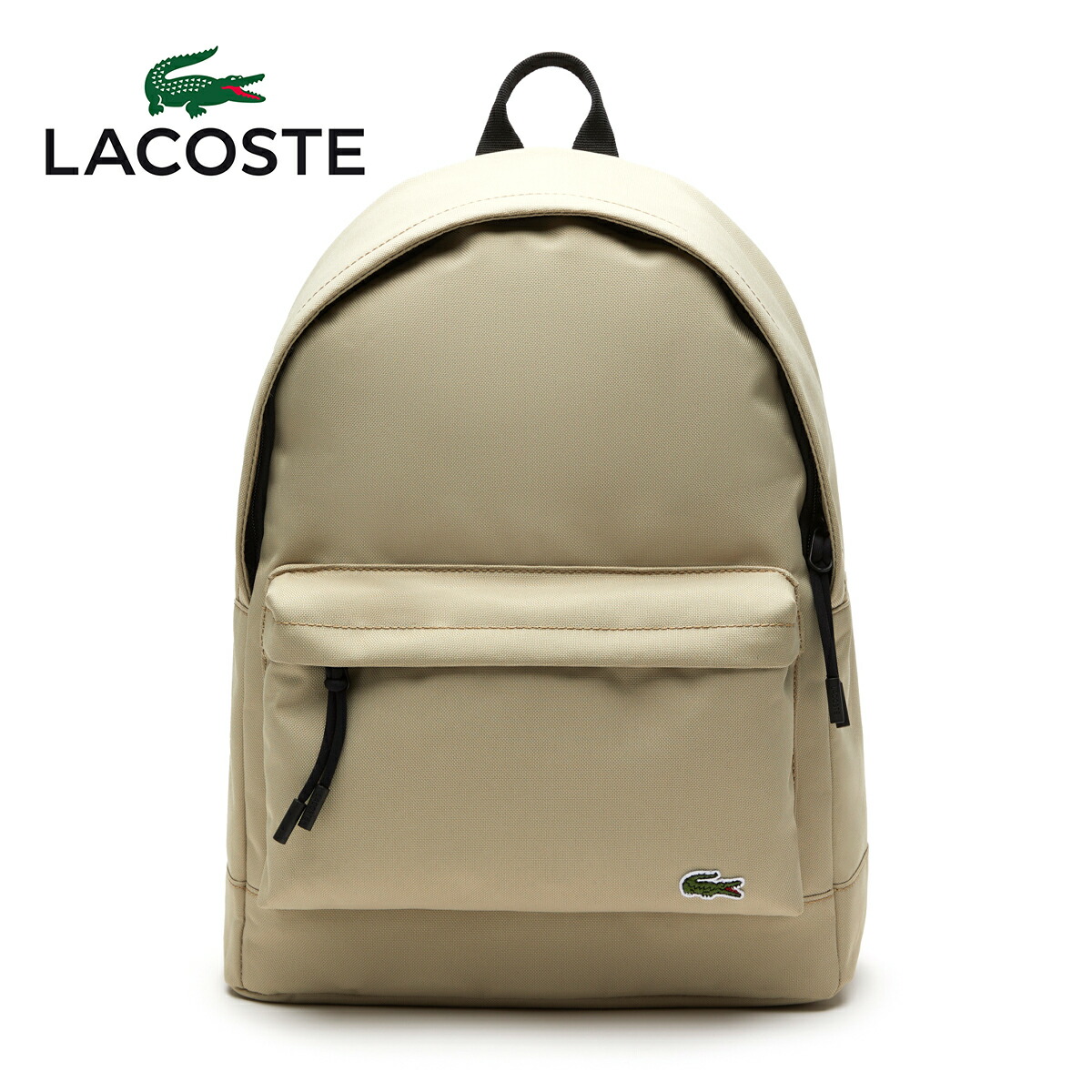 LACOSTE ラコステ バッグ バックパック リュック L.12.12 NH4099NE-L37 カーキ サンドベージュ ネオクロコ PCデイパック ユニセックス 通勤 通学 耐水 ナイロン 軽量 A4サイズ ノートパソコン収納 ラップトップ収納 タブレット収納
