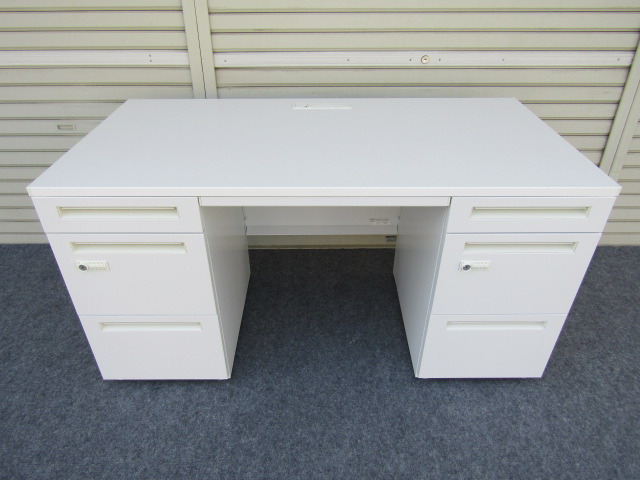 147両袖机【中古品】ウチダ スカエナS 幅1400 ダイヤル錠タイプ オフィス家具｜中古オフィス家具のサテライト