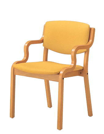 肘付 木製チェア クレプト スタッキング オフィス家具 会議用椅子｜中古オフィス家具のサテライト