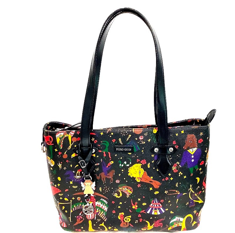 A464 【美品】Piero Guidi 大型 良い ボストンバッグ サーカス PVC