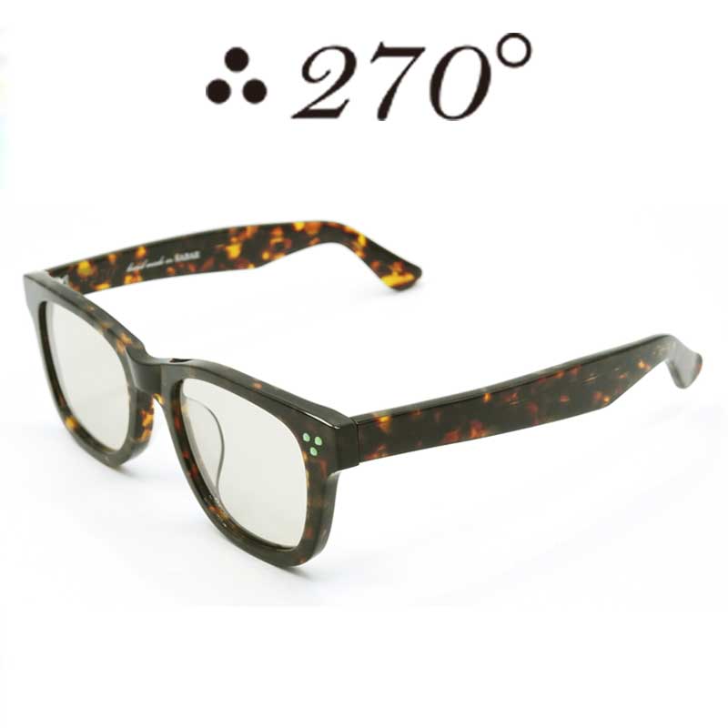 【55%OFF】 270°眼鏡 / two-seventy degrees / メガネ / 伊達眼鏡 / 黒眼鏡 / ウエリントン / LAX-BRNDEMI-BRN-GRN / 専用入れもの付 /【貨物輸送無料】
