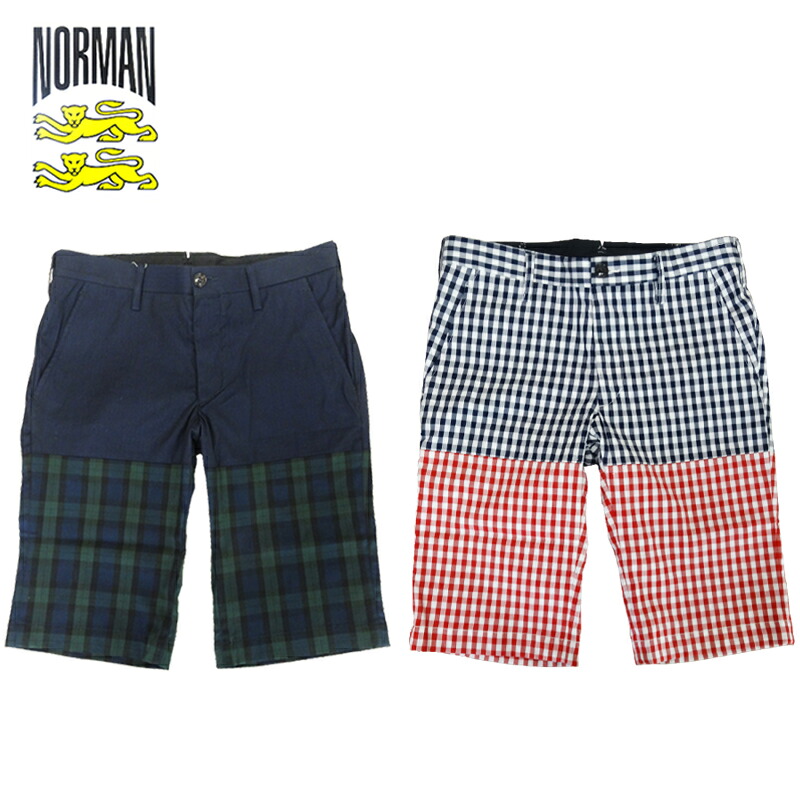 【70%OFF】NORMAN Two Tone Check Short Pants / ノルマン / ツートン チェック ショート パンツ / メンズ ショート パンツ / 馬場圭介様 / NOR-0009