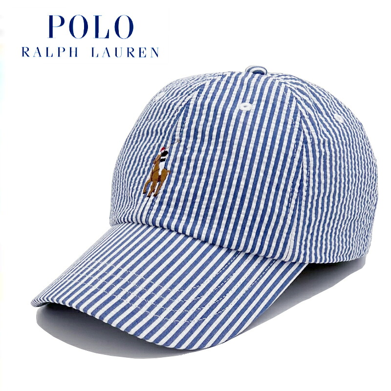 POLO RALPH LAUREN SEERSUCKER BALL CAP / SPORT CAP / ポロ ラルフローレン / シアサッカーキャップ / CLASSIC SPORT CAP / M CLASSICS / Cap / キャップ / ロゴ刺繍 / Hat / ハット / Baseball Cap / ベースボール キャップ / 帽子 / メンズ / 710957166001