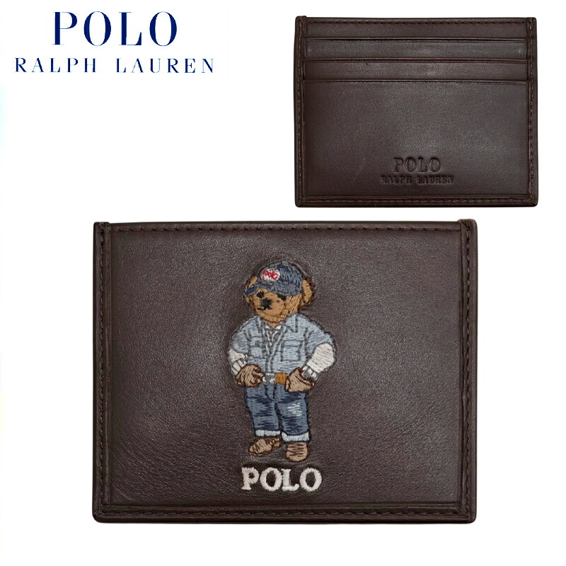 POLO RALPH LAUREN POLO BEAR CARD CASE / ポロ ラルフローレン / ポロベア レザー カードケース / M 1/15 /26CONCEPT / ベア 刺繍 / Polo Bear / ポロベア / 熊 / クマ / カードケース / メンズ / レディース / ユニセックス / 405P08102002
