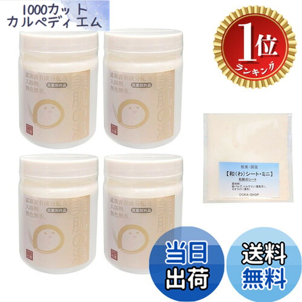 【ランキング1位獲得】【送料無料】DOKA-SHOP【アルカリ性単純泉 プロ仕様・美肌の湯 (医薬部外品)600g 4個セット+≪プレゼント≫「取扱説明書つき 脱臭・調湿 和(わ)シート・ミ|1000カットカルペディエム