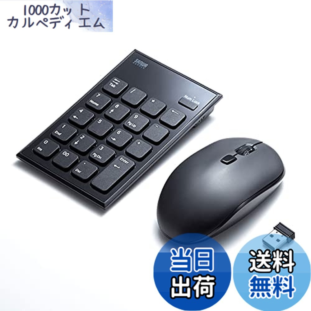 【送料無料】サンワサプライ テンキー・マウスセット ワイヤレス 静音 USB A接続 ブラック NT-WL23SETBK