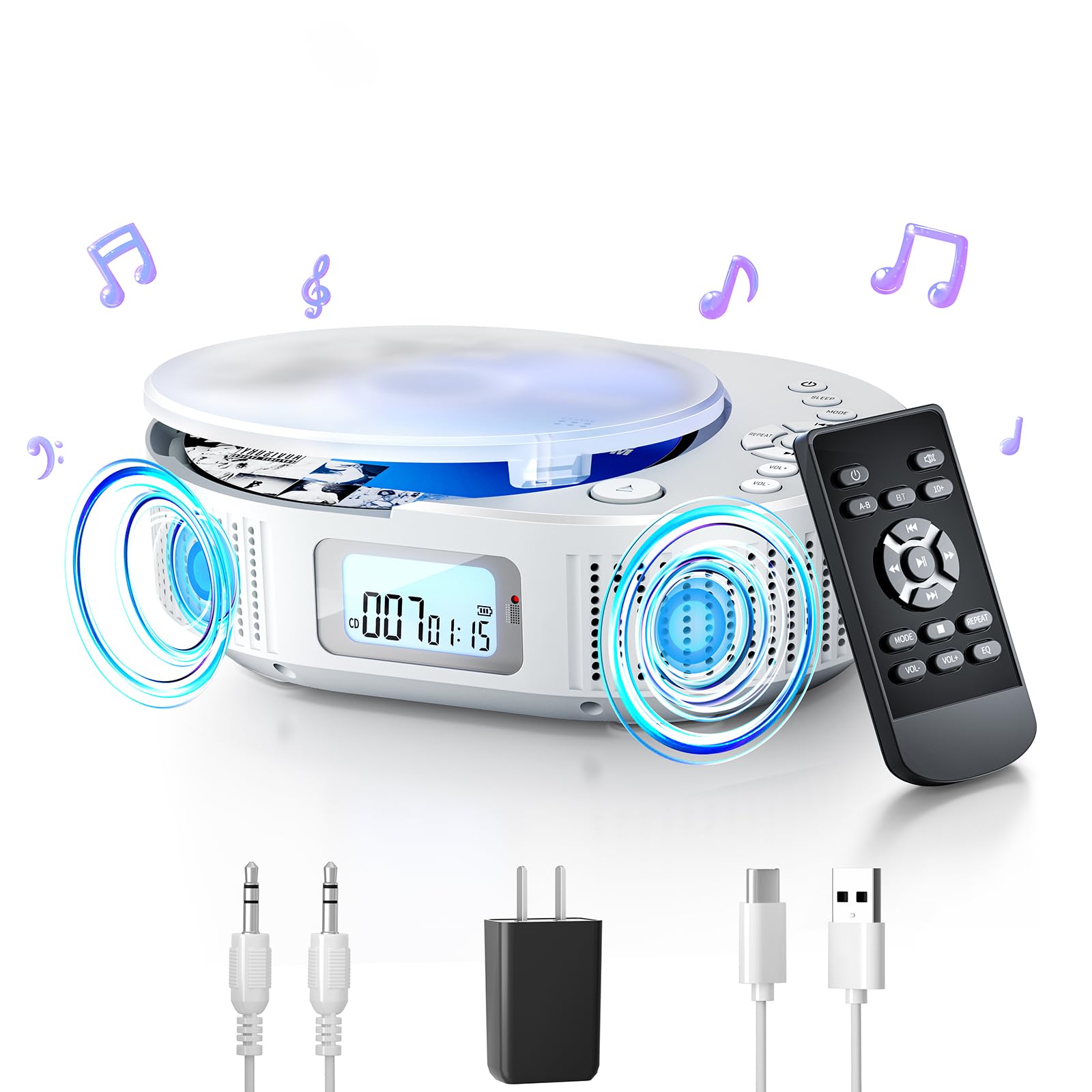 楽天市場】【送料無料】ポータブルCDプレーヤー FELEMAN CD