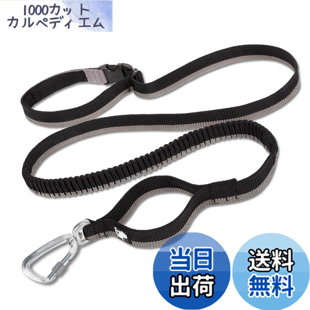 【送料無料】cocomall 両手解放リード ハンズフリー犬 リード 腰に掛けいる可能 ショック吸収可能 ウエストリード 犬しつけ用リード 伸縮リード 散歩リード 訓練リード ロングリード 腰ベルト (M, グレー)
