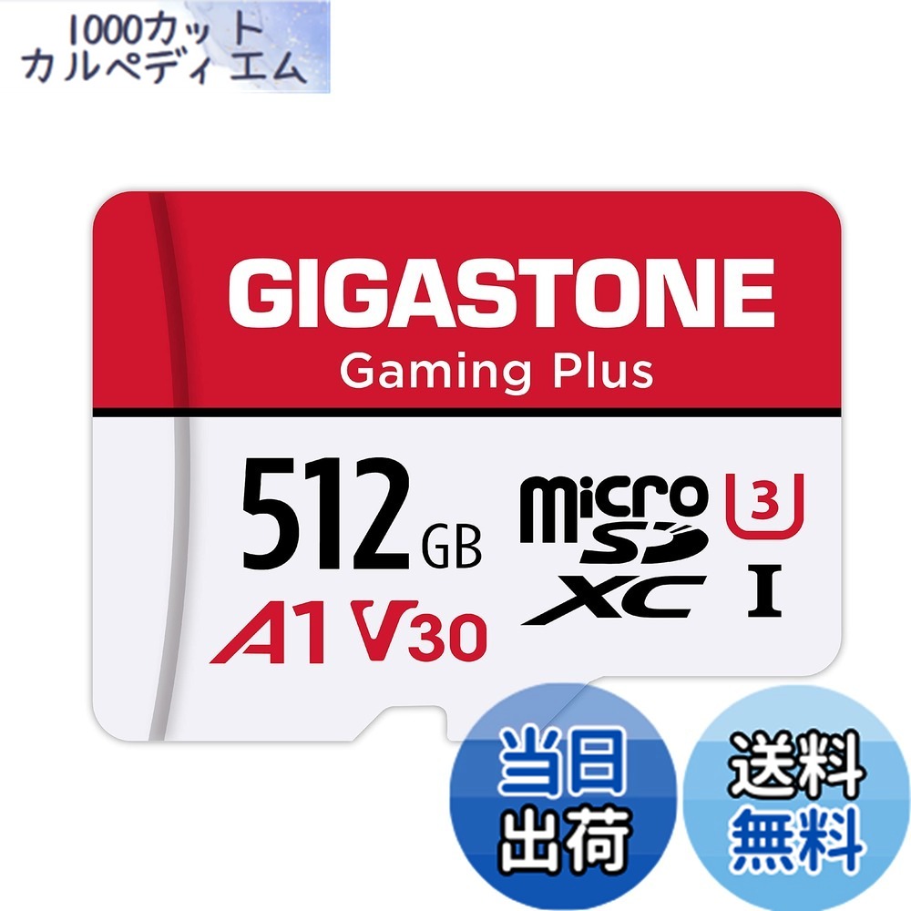 【貨物輸送無料】GIGASTONE マイクロsd歌留多 512GB Nintendo Switch動くこと突き止める済 100MB/S 弾丸道路, Full 固定ディスク \u0026 4K UHD画像, UHS-I A1 V30 U3 C10 国内置き目品