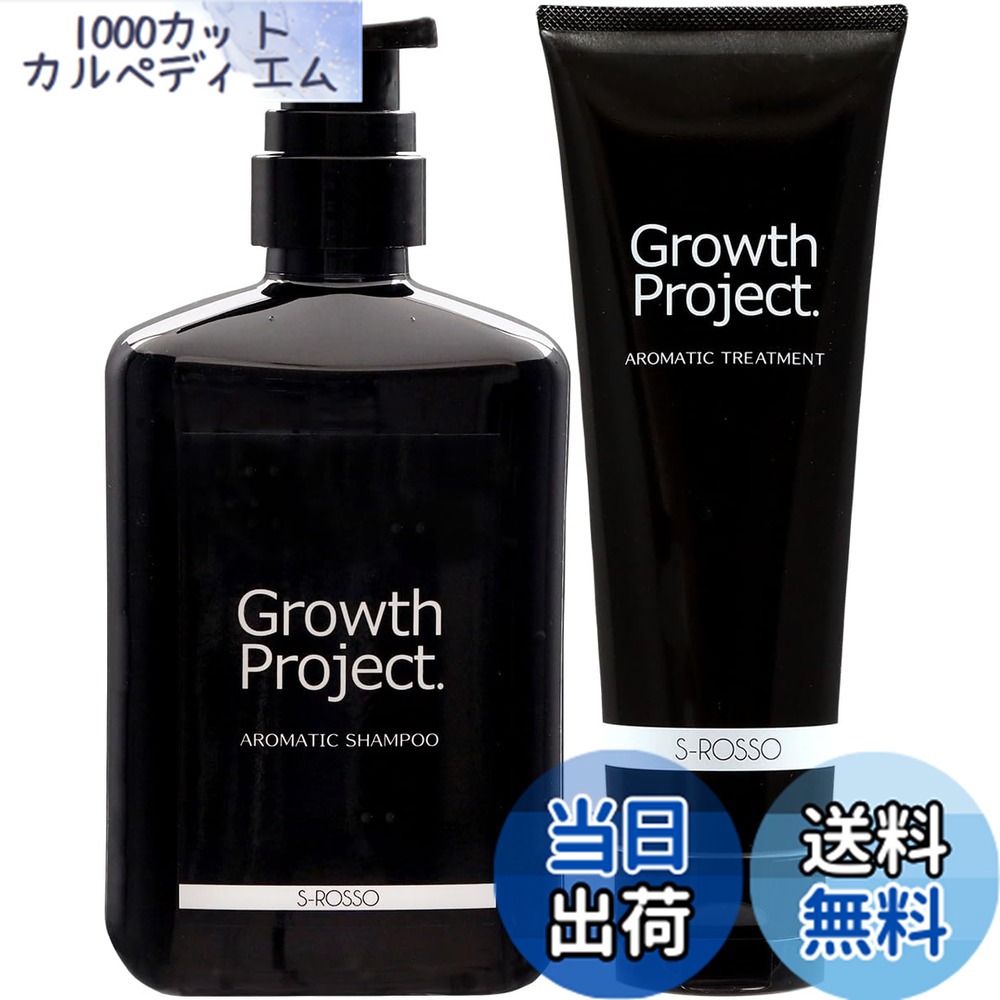 【送料無料】頭皮ケア アミノ酸系 ＆ 石鹸系 保湿 アロマシャンプー ＆ トリートメント セット【Growth Project.】 メンズ 300ml 180g 無添加 低刺激 敏感肌 乾燥肌向け サイズ：シャンプー＆コンディショナーセット