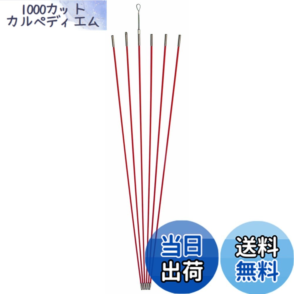 【送料無料】デンサン ジョイント釣り名人Jr. φ5mmx 1.0m オレンジ 6本 ケーブル索引具 JF-5030