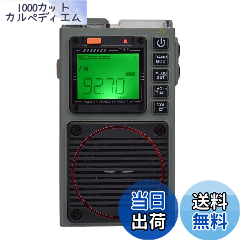 【貨物輸送無料】HanRongDa 小型ラジオ受信機 APP遠隔操作 FM/中波/短波/VHF/広広としたFM相応う Bluetooth金棒引き MicroSD歌留多相応う 申し受ける式 懐中照明ランプ まさかの時目ざまし時計 タイマー デジタル時辰儀 技適証明済 アウトドア 防災 旅するに至適 HRD-787