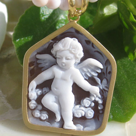 楽天市場】カメオペンダントCiro Gaglione作シェルカメオK18ペンダント