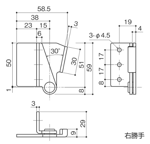 【楽天市場】ホッパーヒンジ ナカニシ HH5030°左右セット【メーカー取り寄せ品】：網戸サッシ部品窓の専門店