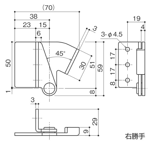 【楽天市場】ホッパーヒンジ ナカニシ HH5045°左右セット【メーカー取り寄せ品】：網戸サッシ部品窓の専門店