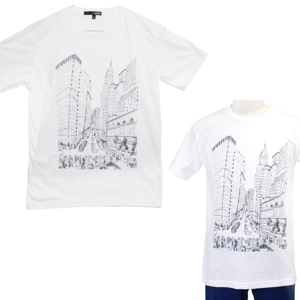 楽天市場 Tシャツ メンズ M Us Size 半袖 おしゃれ カジュアル 色 白 街のイラスト プリントtシャツ 送料無料 メール便 １００ Dimension 楽天市場店