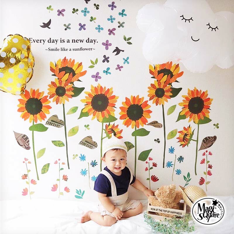 ひまわり)山形花笠シール付き2個シール無し3個 合計5個 ウォール